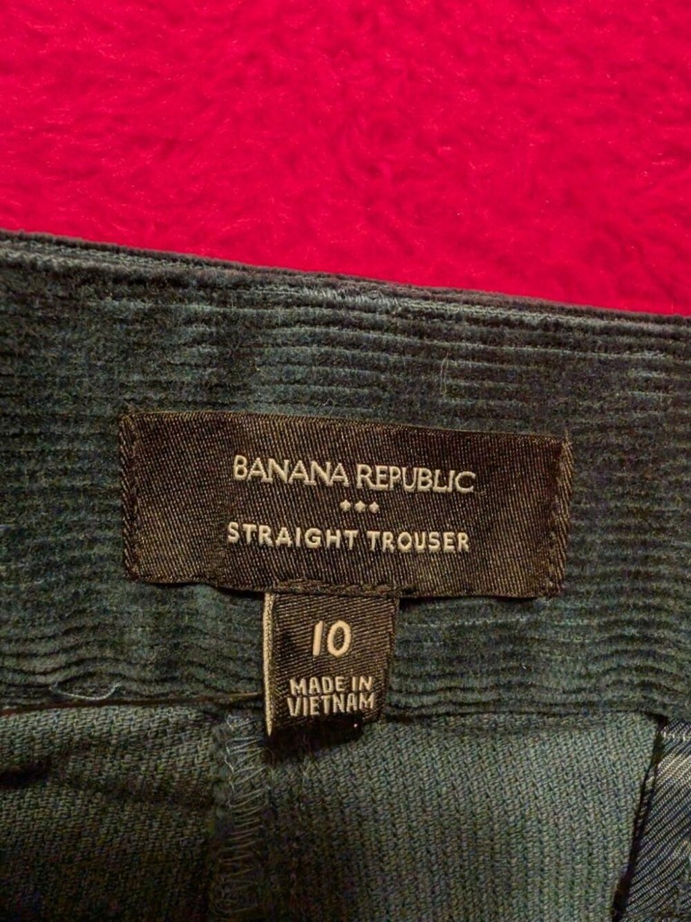 Banana Republic Women's 10 Straight Trouser Corduroy Teal Blue Ankle Pants 32x26 - Picture 5 of 7